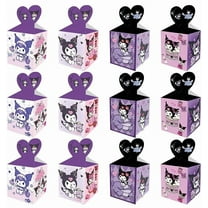 12 Pcs Kuromi Party Candy Boxes for Anime Theme Birthday Party Supplies Decor,Girls Kids Birthday Game Party Kraft Paper Gift Bag Decoration