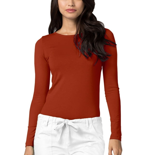 Adar sous-Vêtements pour Femmes - Tee-Shirt de Confort à Manches Longues - 2900 - Ocre Rouge - G