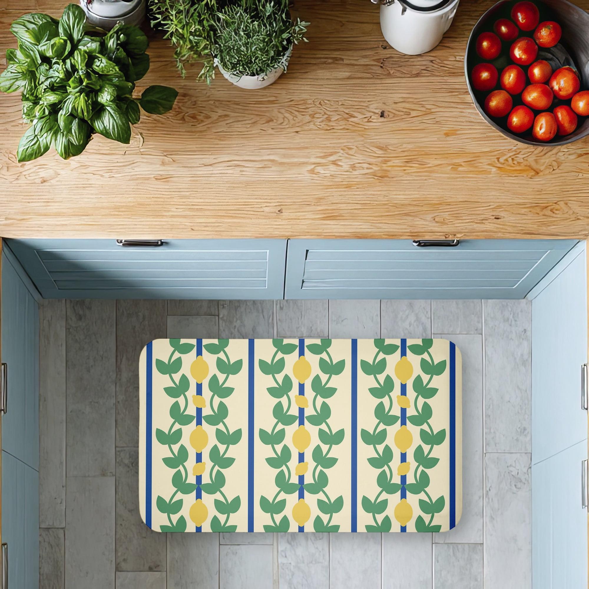 Stupell Industries Lemon Vine Pattern Printed Anti-Fatigue Floor Mat, design by Lil' Rue