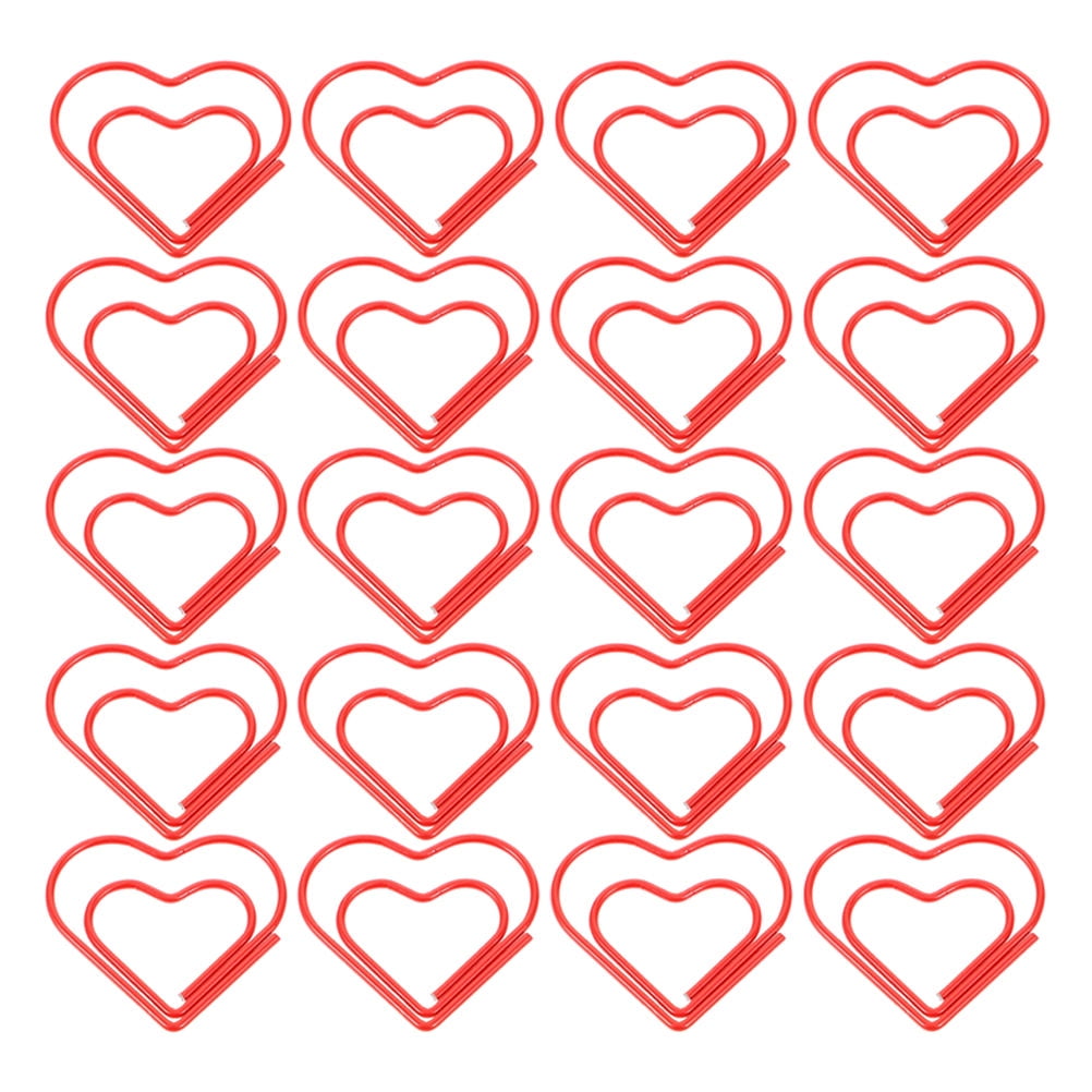 ADDHAT Goohochy Red Heart Design Metal Paper Clips for Secure Document Holding