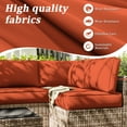 thumbnail image 4 of Pakunoda 14 Pieces Outdoor Replacement Cushions, 5” High-Density Foam Sectional Cushions Couch, 6 Seat Patio Conversation Sets for Rattan Wicker, Liner&Cover, Orange, 4 of 7
