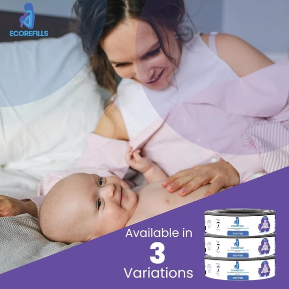 Diaper Pail Refills | Lavender Scented Continuous Film with Max Odor Lock | Compatible with Diaper Genie Complete & Expressions (Universal, 2, Count)