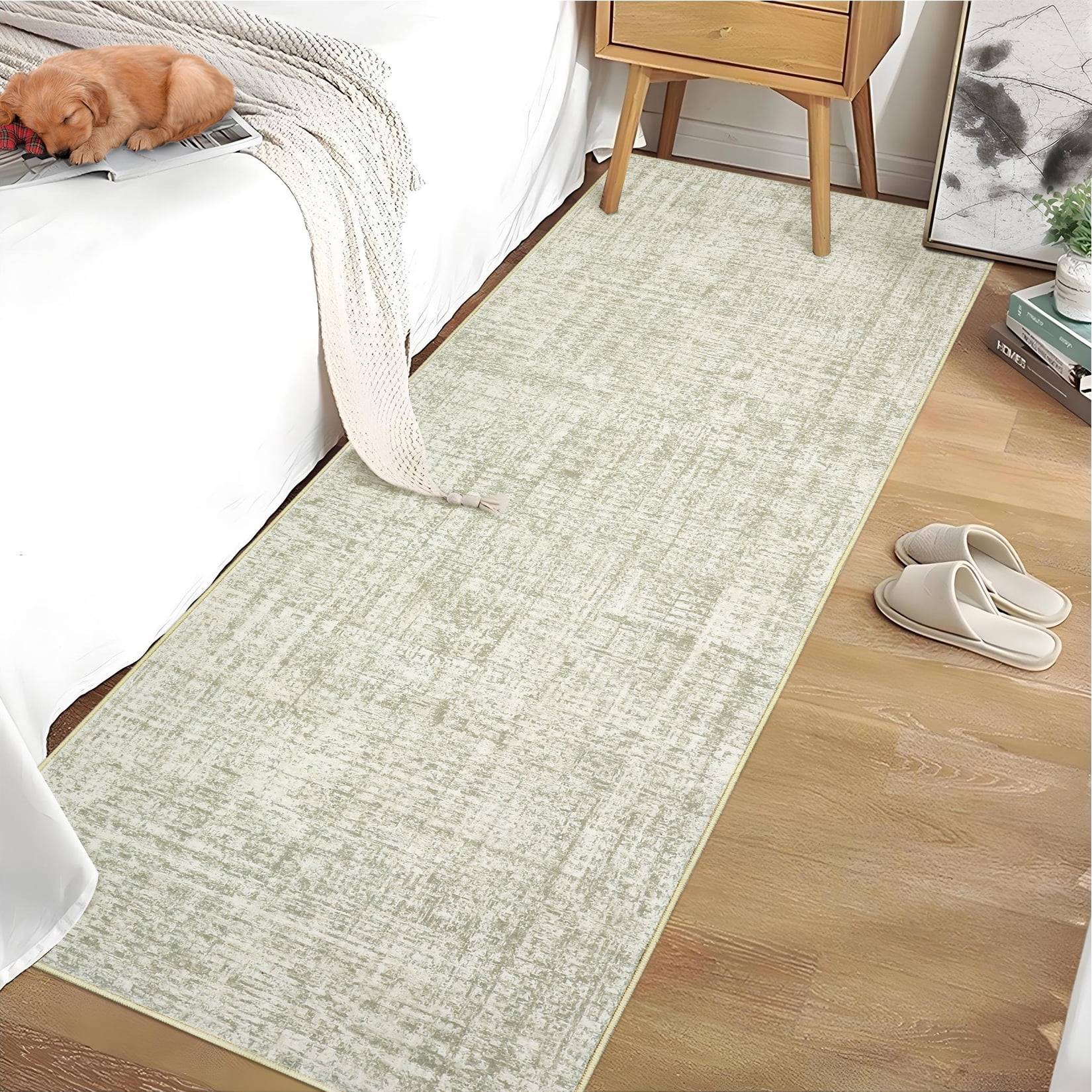 Area Rugs, Washable Large Rugs for Living Room Bedroom, Low Pile Soft Carpet, Modern Abstract Neutral Design, Non Slip & Non Shedding Foldable Floor Mats for Home Decor