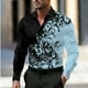 thumbnail image 3 of Camisa formal informal de negocios con diseño floral para hombre, camisa con botones para fiesta, uso diario, primavera y verano, solapa, manga larga, 11 colores, tela suave, 3 of 5