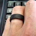 thumbnail image 3 of The Wave - 8mm Wave Pattern Pure Sidecut Twill Carbon Fiber Ring, 3 of 9
