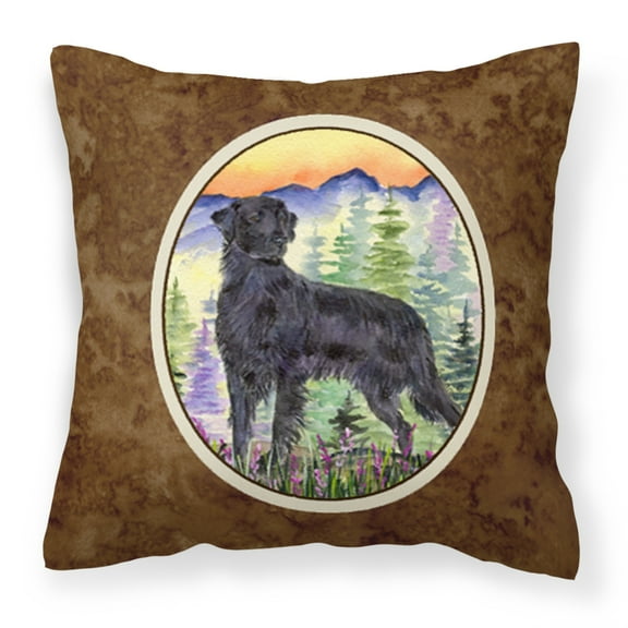 Carolines Treasures SS8263PW1414 Flat Coated Retriever Fabric Decorative Pillow, 14Hx14W, multicolor