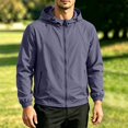 thumbnail image 2 of WRKEKC Lightweight Hooded Windbreaker for Men Quick Dry Zip-Up Casual Outerwear with Elastic Cuffs for Everyday Outdoor Activities, 2 of 9
