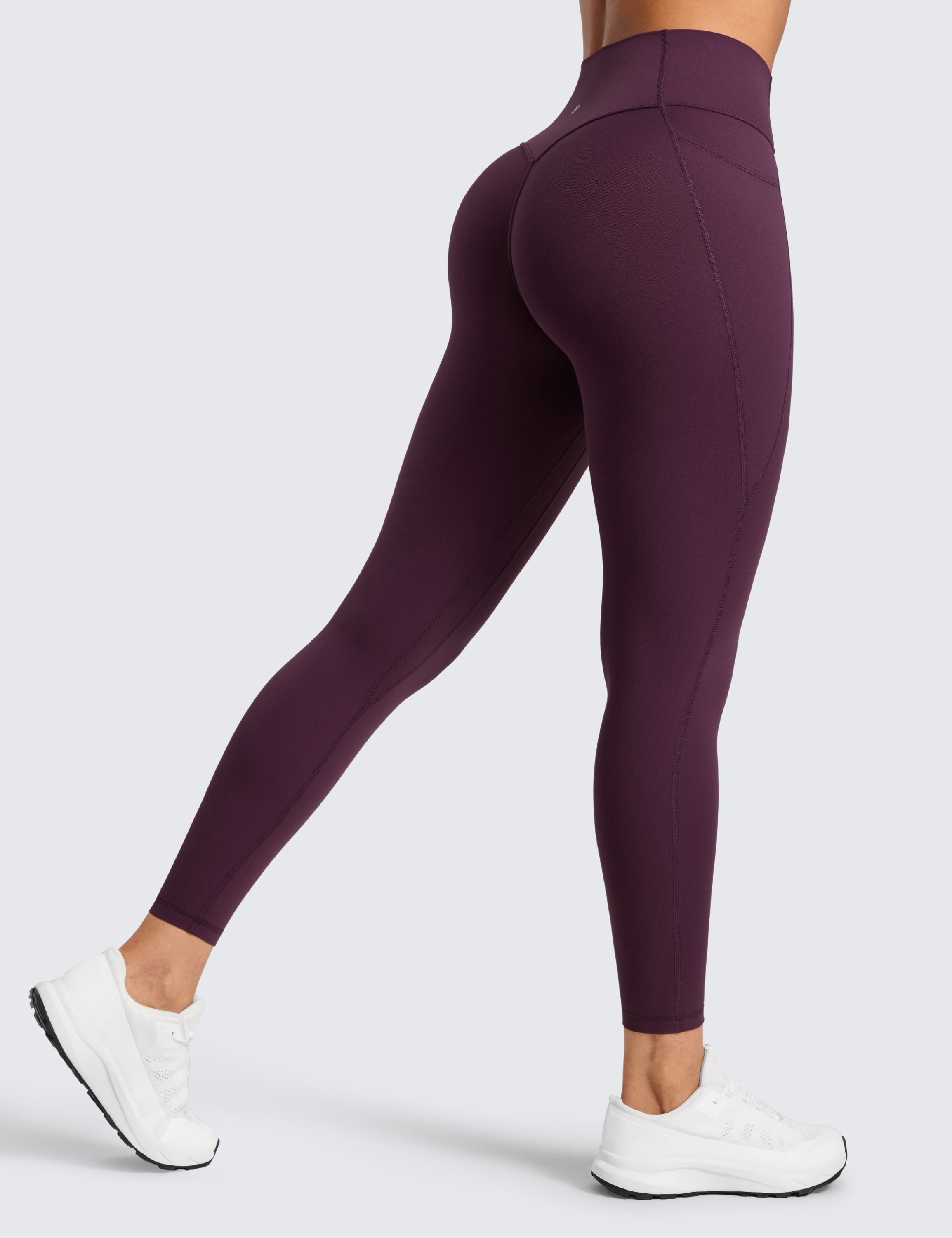 CRZ YOGA Secretsculpt Butterlift Workout Leggings Pockets 25" No Front Seam High Waist Womens Yoga Pants Scrunch Butt