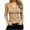 Khaki, variant on Xaqiouau Women Long Sleeve V Neck Tops Ribbed Knit Slim Fit Casual Stretch Basic Shirt for Women