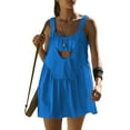 thumbnail image 2 of Tiqkatyck Outfits Sets Clearance, Womens Tennis Dress Built In Bra and Shorts with Pockets Cut Out Workout Outfits Athletic Dresses Two Piece Shorts Sets Women 2 Piece Outfits Blue L, 2 of 9
