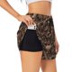 thumbnail image 1 of Balery Brown Camouflage Skull Pantalones cortos deportivos para mujer con forro y dos bolsillos, elásticos, para entrenamiento, gimnasio, yoga-Medium, 1 of 7