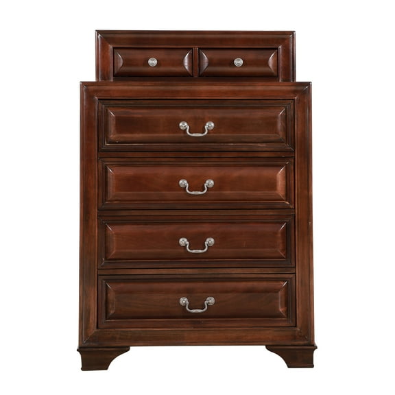 Passion Furniture LaVita Cappuccino 7-Drawer Chest of Drawers (36 in. L X 17 in. W X 52 in. H)