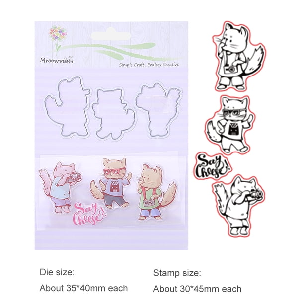 Cuadros Decorativos Cool Fox Sellos transparentes Troqueles de corte de metal Plantillas Scrapbooking Emboss-189807 Tmvgtek embutido en tela