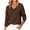 Coffee, variant on Smsaxvxz Sweaters for Women Fall Fashion V Neck Long Sleeve Soft Loose Knit Winter Pullover Tops Khaki 2XL