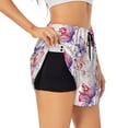 thumbnail image 2 of Haiem Lilies Flowers Women's 2 in 1 Running Shorts - Lightweight Athletic Workout Gym Yoga Breathable Sports Shorts Liner with Phone Pockets-X-Large, 2 of 9