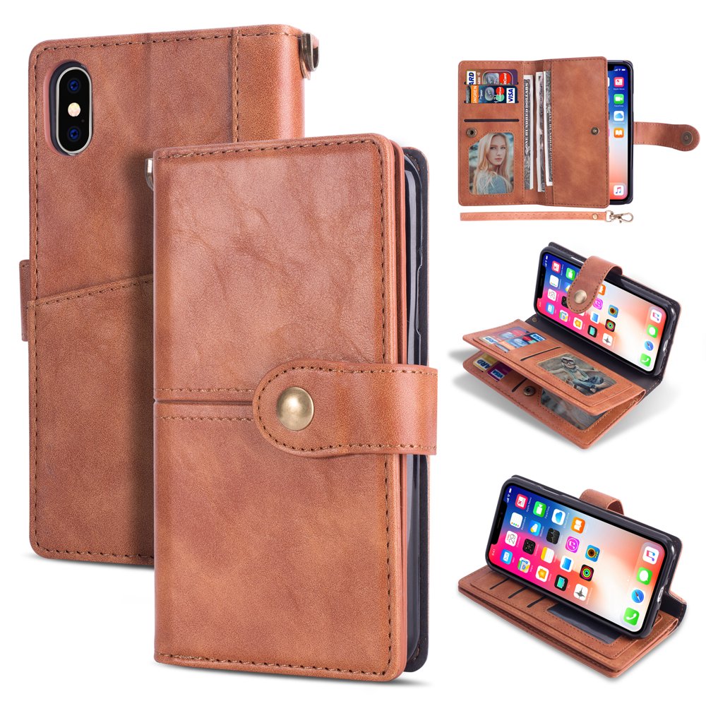 iPhone XS Max Wallet Case, iPhone XS Max Case, Allytech Vintage Style