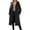 Black, variant on Trench Coat Women with Hood - Single Breasted Notched Lapel Collar Pea Coats for Womens Pockets Fall Winter