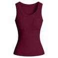 thumbnail image 5 of COMVALUE Womens Tank Tops 2026 Scoop Neck Ribbed Sleeveless Top Casual Basic Slim Fitted Knit Cami Tee Shirts (Wine, S), 5 of 7
