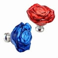 thumbnail image 2 of 2pcs 50MM Crystal Rose Glass Handle Cabinet Knob Drawer Pull Handle Kitchen Door Wardrobe Hardware, 2 of 7