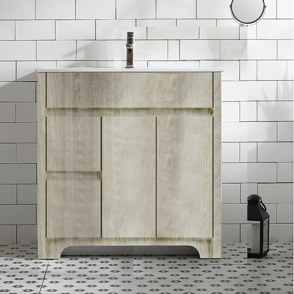 Sera-36" Indy Bathroom Vanity Frosted Oak