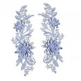 thumbnail image 3 of 1 par de parches de bordado de encaje floral con apliques de flores para manualidades de costura DIY Azul, 3 of 9