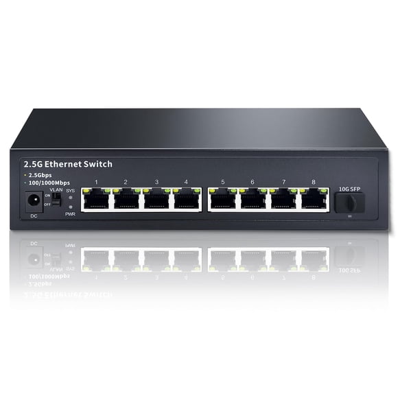 Conmutador Ethernet STEAMEMO de 8 puertos, 2,5 G, no gestionado, 60 Gbps, 10 G SFP