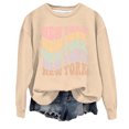 thumbnail image 2 of New York Sweatshirts for Women 2025 Long Sleeve Crewneck Y2K Graphic Sweatshirt Pullover Tops Streetwear, 2 of 4
