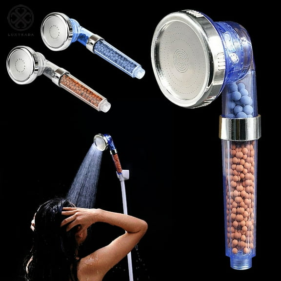 Luxtrada High Pressure 3 Setting Power Body Massage Spa Shower Head Power Rainfall Style (Silver)
