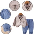 thumbnail image 3 of MXIEZI Toddler Baby Boys Suit,3-Piece Sweater Suit Set with Shirt Pants Infant Gentleman Wedding Outfit for 6M-5T, 3 of 9
