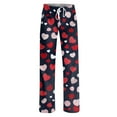 thumbnail image 5 of Women's Comfy Pajama Lounge Pants Holiday Elastic Waist Cute Valentine's Day Pajama Pants Drawstring Jogger Wide Leg Athletic Pants, 5 of 6