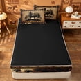 thumbnail image 4 of meiyoeat Vintage Deer Silhouette Zipper Twin Comforter Sets with Fitted Sheet and 2 Pillowcases, Rustic Paw Print Zipper Bedding Set For Boys Kids,Black Reversible,4-Piece, 4 of 7
