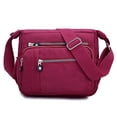 thumbnail image 1 of Bolso de lona para mujer, bandolera de un hombro a la moda, bolso de lona informal de gran capacidad, bolso de viaje ligerorojo, 1 of 6