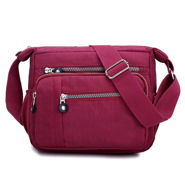 Bolso de lona para mujer, bandolera de un hombro a la moda, bolso de lona informal de gran capacidad, bolso de viaje ligerorojo