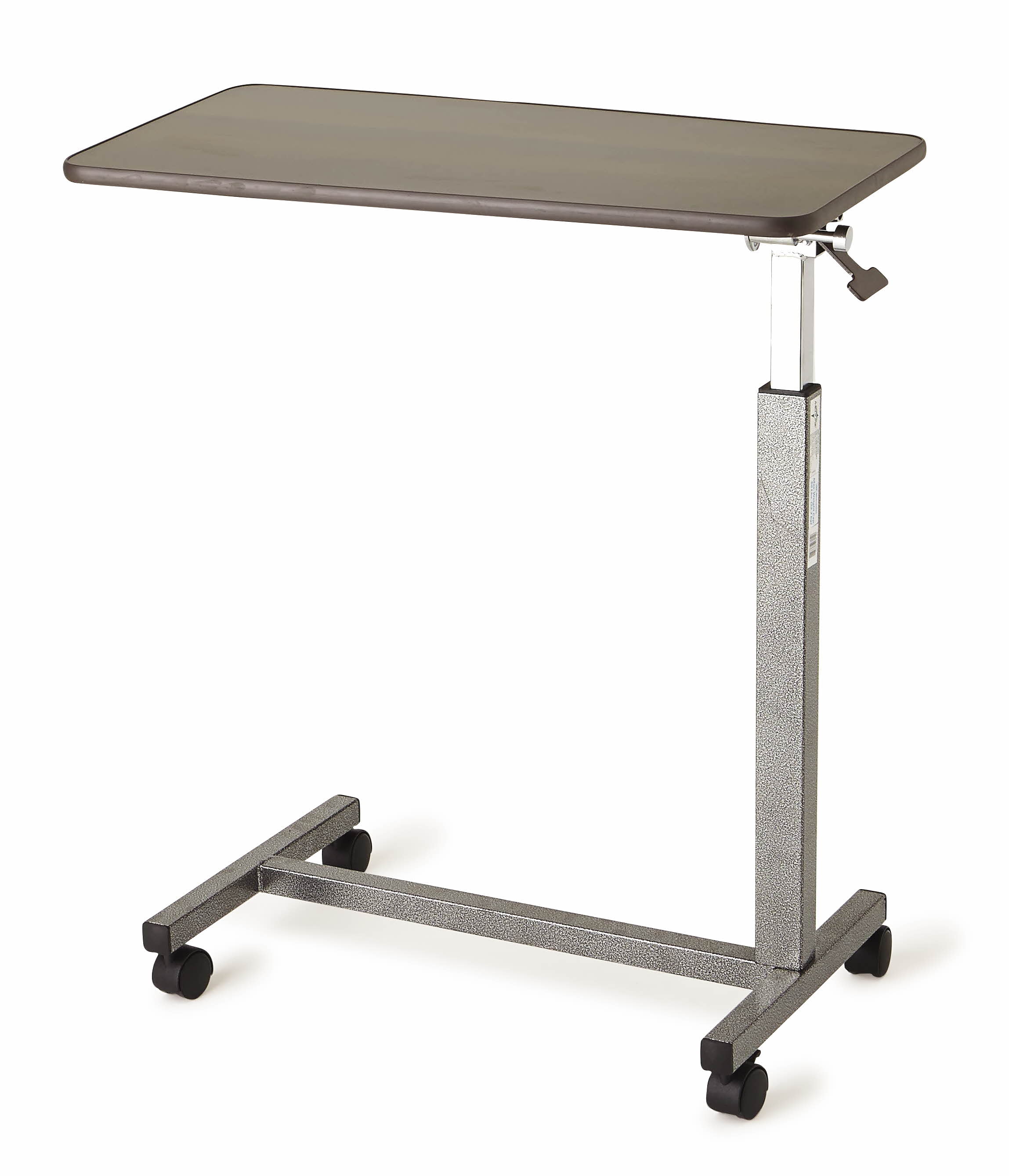 Medline Overbed Table With Three Position Tilt, Walnut