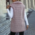 thumbnail image 4 of clear 50% off Usmixi Womens Winter Fleece Vest Sherpa Jacket for Women Casual Solid Button Down Lapel Sleeveless Vest Coats Soft Cozy Fuzzy Plush Outerwear with Pocket 2023 Fleece Vest, 4 of 7