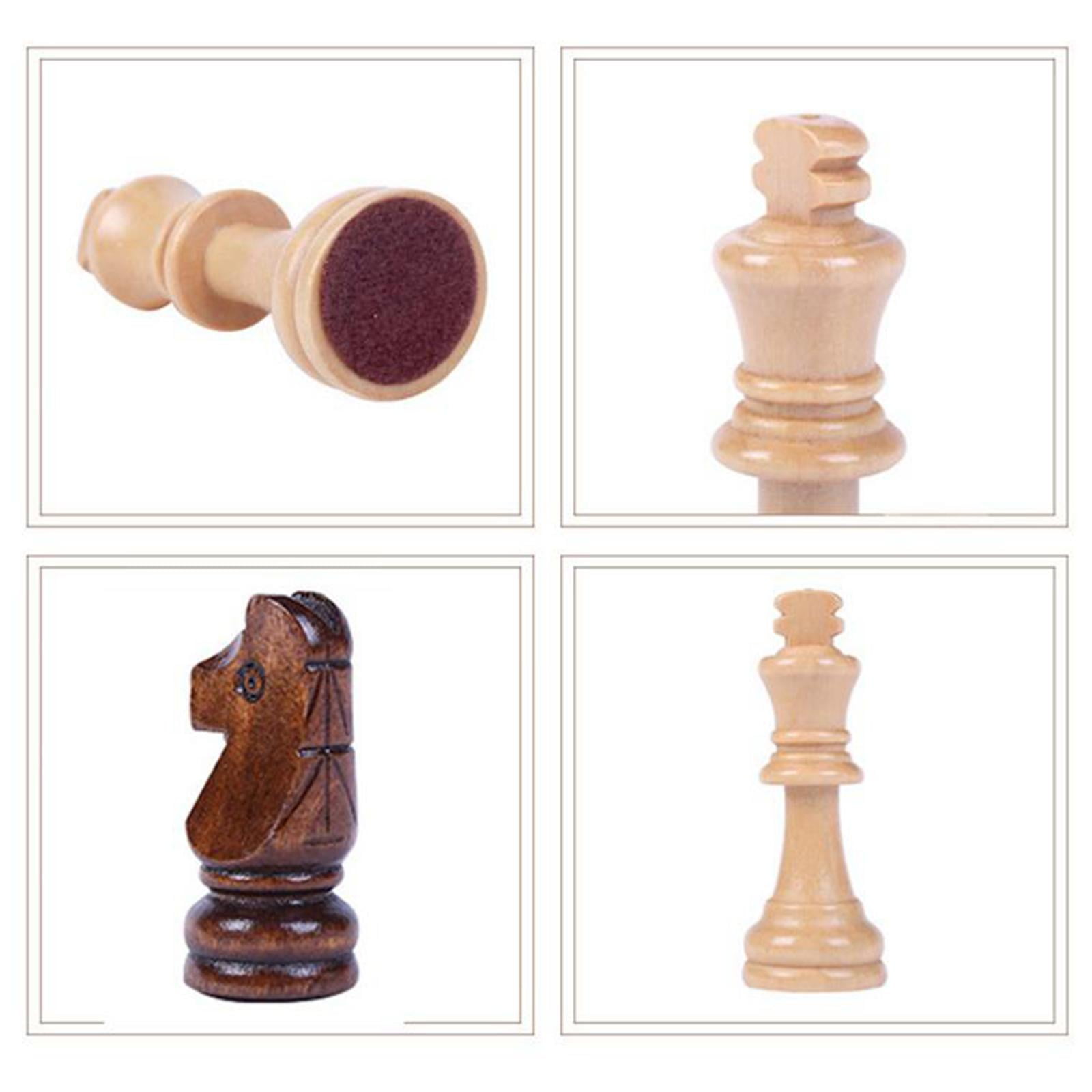 LeeQinersw Professional 18" Tournament Vintage Wooden Chess Set Folding Chessboard Wood