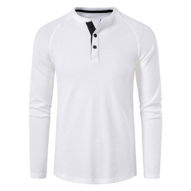 CEHVOM T-shirt Ample à Manches Longues pour Homme, Col Rond, Couleur Unie, Chandail de Base