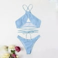 thumbnail image 4 of Wancir Women's Bikini Sets New Fashion Comfortable Bikini Women's Sexy Plain Color Swimsuit Bikinis, 4 of 5