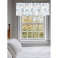 thumbnail image 3 of Gray Blue Floral Spring Curtain Valances for Windows, Country Summer Botanical Kitchen Valance Window Treatment, Light Filtering Block Curtains for Bathroom/Bedroom/Living Room 42'' x 18'', 3 of 9