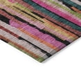 thumbnail image 4 of HomeRoots 603232 10 x 14 ft. Pink, Black & Green Striped Washable Indoor & Outdoor Rectangle Area Rug, 4 of 5