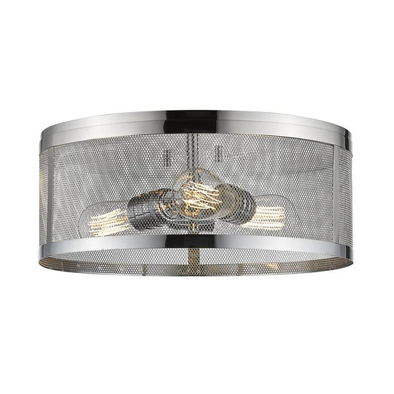 3 Light Flush Mount In Fusion Style 20.5 Inches Wide By 6.5 Inches High Z-Lite 329F20-Brz