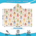 thumbnail image 2 of Beige Princess Dress Pattern Hooded Bath Towel，60"x35" for Ages 3 To 12 Kids, Quick Dry Lightweight Soft Microfiber Hood Beach Towel Cover Up for Kids, 2 of 7