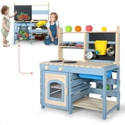 GYZJ 2 in 1 Mud Kitchen and Grocery Store with Sink and Faucet for Kids