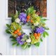 thumbnail image 4 of Corona de imitación de hortensia naranja 2025, decoración para puerta de sala de estar, 35 x 35 cm, pequeña y exquisita., 4 of 7