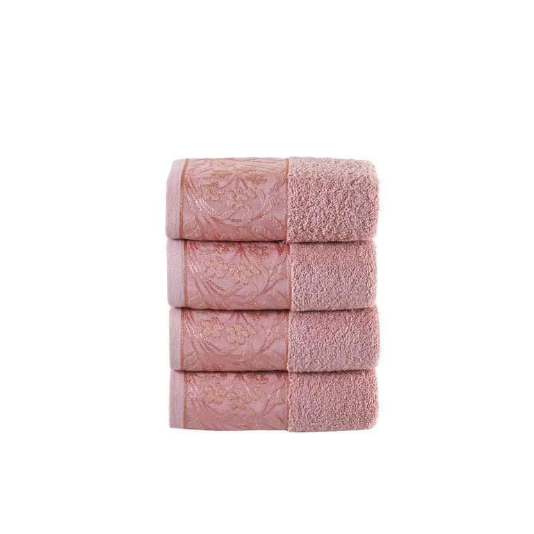 HALLEY Turkish 4 Pack Premium Hand Towels (4 Pieces) 650 GSM Highly  Absorbent Super Soft 100% Cotton - 4 Hand Towels - Pink 
