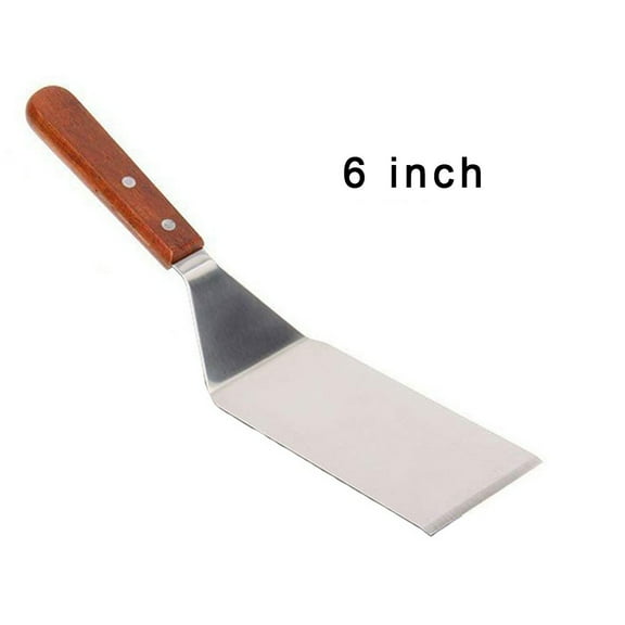 6 inch/8 inch Solid With Wood Handle Stainless Steel Kitchen Cooking Spatula