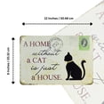 thumbnail image 5 of A Home Without a Cat is Just House Rustic Metal Sign Wall Decor Pet Lover Gift, 5 of 7