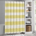 thumbnail image 6 of Shower Curtains for Bathroom-72"x72",Farmhouse Yellow Linen Stripes Waterproof Bath Curtain Grommet Shower Curtain Set with Hooks, 6 of 9