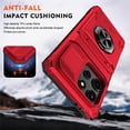 thumbnail image 4 of For Motorola Moto G Play 2025 Phone Case with Finger Ring Holder Kickstand, Card Slots，Heavy Duty Shockproof Rugged Protective Working with Magnetic Car Phone Mount,Red,For Moto G Play 2025, 4 of 7