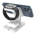 thumbnail image 2 of Brookstone 3-in-1 Magsafe Wireless Charging Station - Qi-Certified Charging Stand for iPhone, Apple Watch, AirPods - Magnetic Wireless Charging Dock For Simplified, Organized Charging (White), 2 of 4